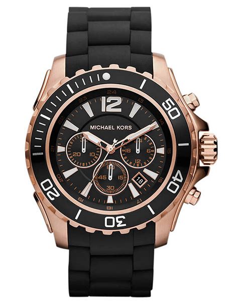 michael kors men's chronograph link|Michael Kors black chronograph watch.